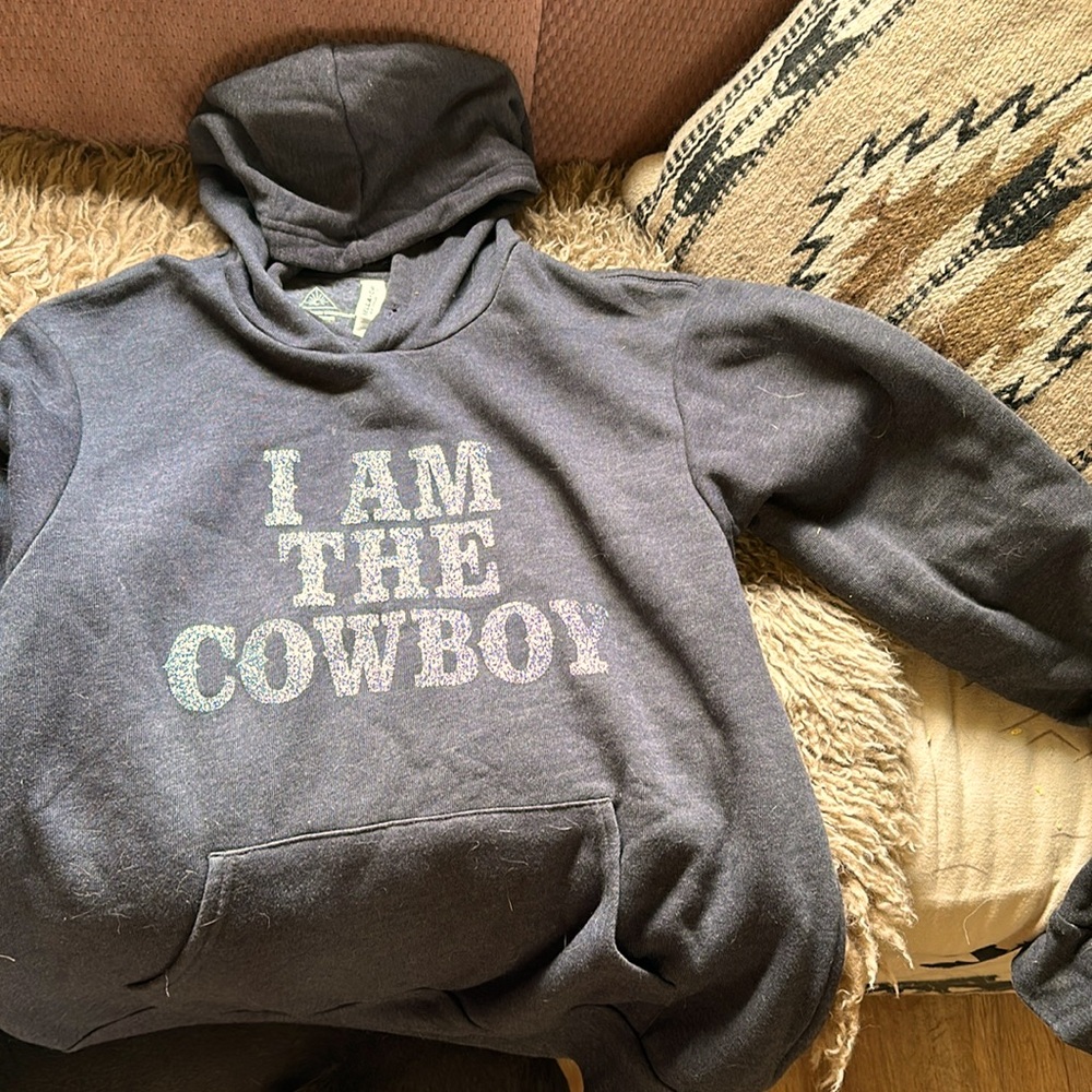 Gray western hoodie